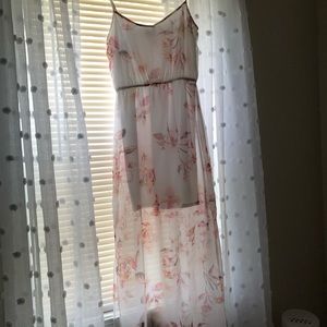 White and pink floral dress